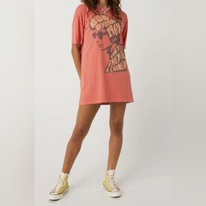 Free People Daydreamer Bob Dylan T-Shirt Dress sz M